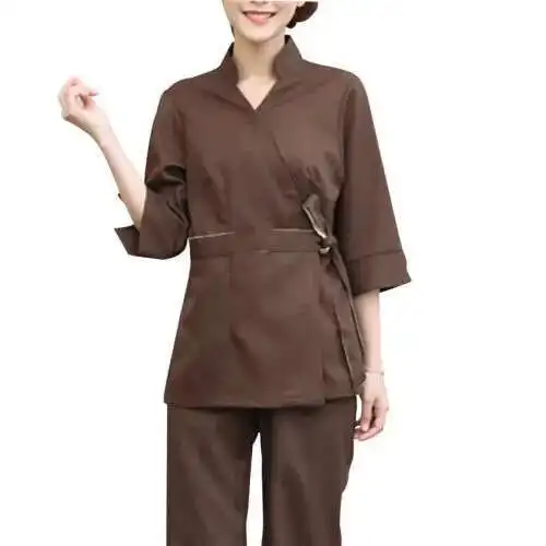 Babyoung 2025 New SPA 2-Piece Set Beige Uniform Women's Beauty Clothing