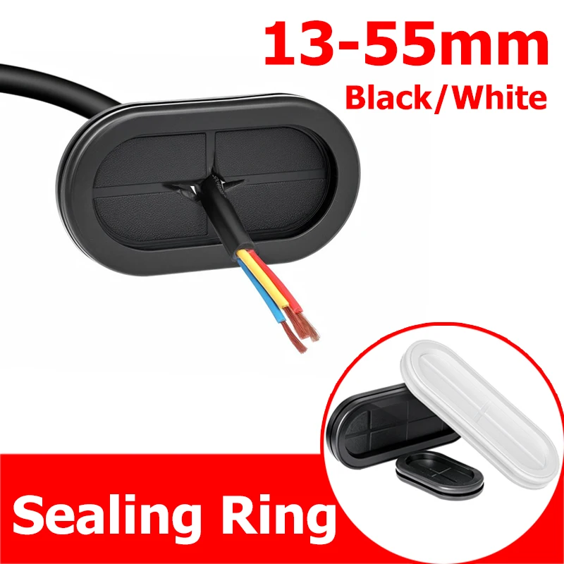 Oval Rubber Blanking Grommets Double Side Closed Blind Plug Bungs Cable Wiring Protect BushesSealing Ring Dustproof Outlet Ring