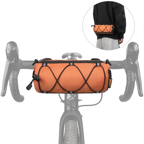 Imagen 2 del producto Rhinowalk-bolsa portátil para manillar de bicicleta, bolsa reflectante de alta visibilidad u otros colores, para ciclismo de montaña o carretera, 2,4 L