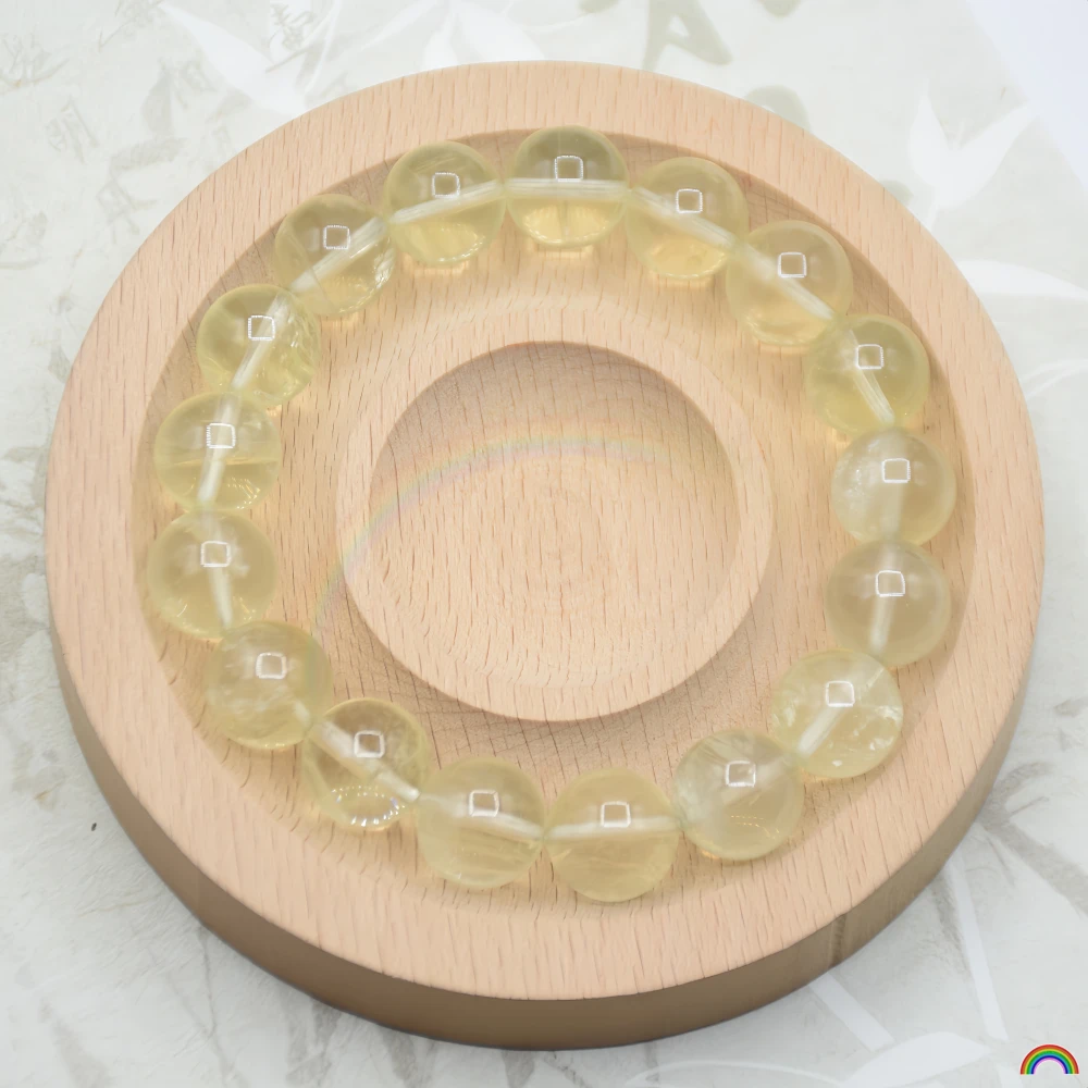 Natural Lemon Yellow Crystal Single Circle Bead Bracelet, Simple Jewelry Bracelet, Rwbuy Brand Design