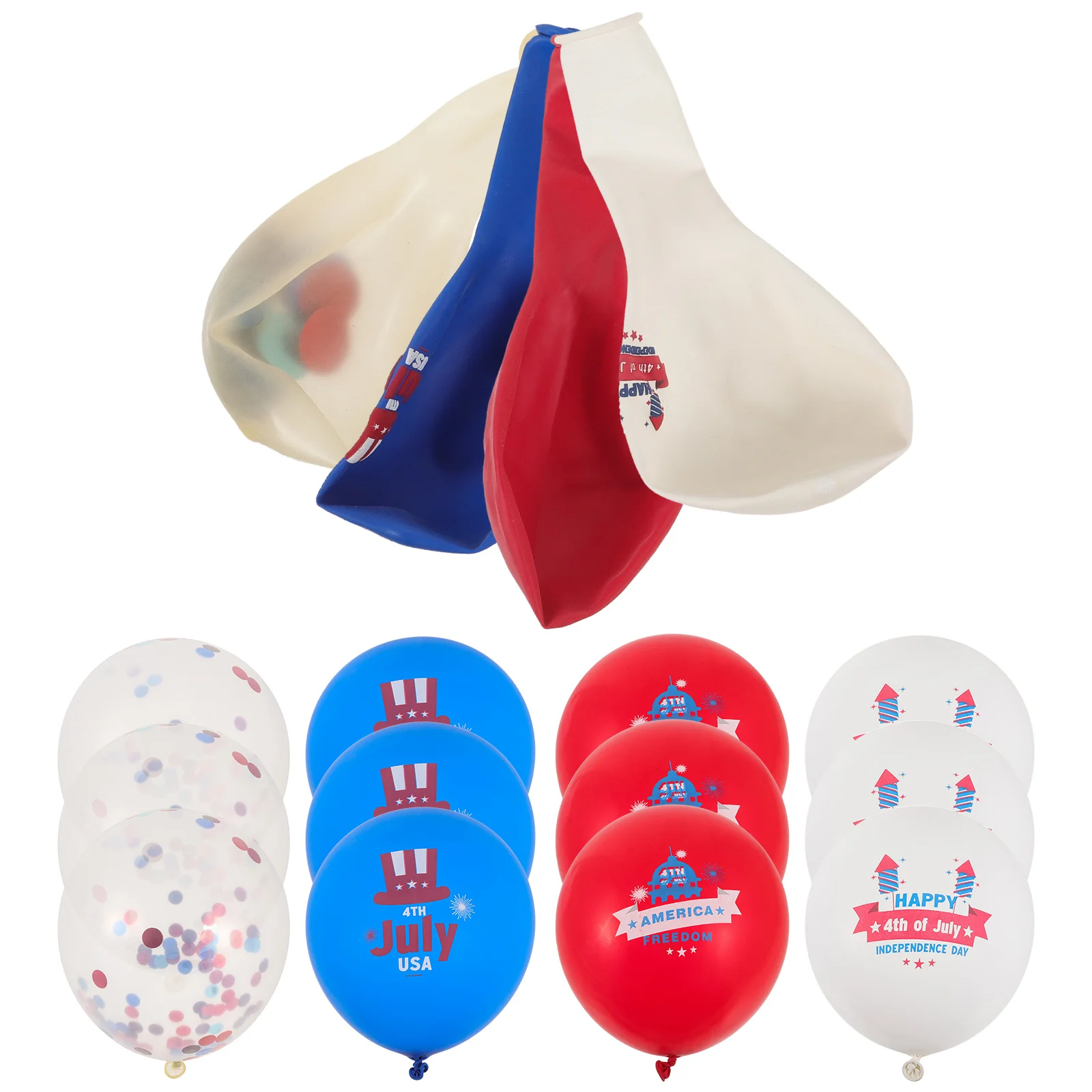 

16pcs Patriotic Party Balloons Latex Safe Rich Colors Fashionable Independence Day Kitchen Fireplace Front Door Stairs