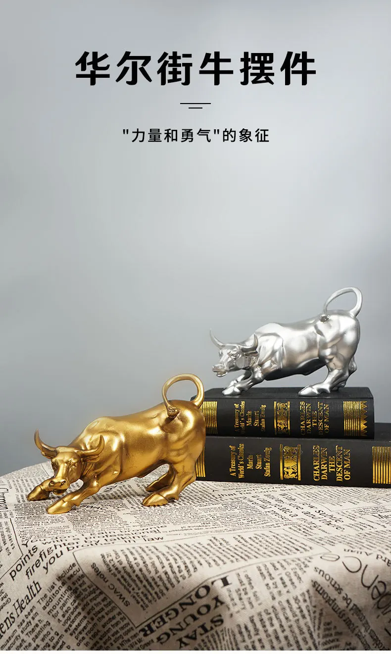 

Ox Resin Desktop Decor Exquisite Craftsmanship Realistic Form Good Symbol Living Room Office Study Adornment