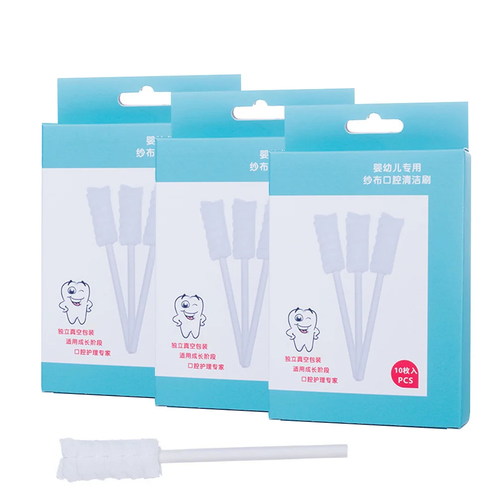 

30Pcs Tongue Cleaner Oral Hygiene Brush for Babies Toddlers Infants Kids Safe Durable Tongue Scraper Gauze Mouth Cleaning