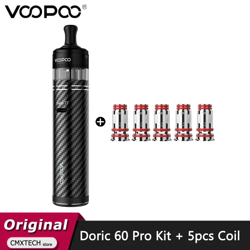 طقم 60 Pro من VOOPOO-60W ، بطارية 50 W ، خرطوشة 5 dorpnp X ، ملف PNP X إضافي 5 ، خيار سيجارة كهربائية 0.3 أوم ، أصلي