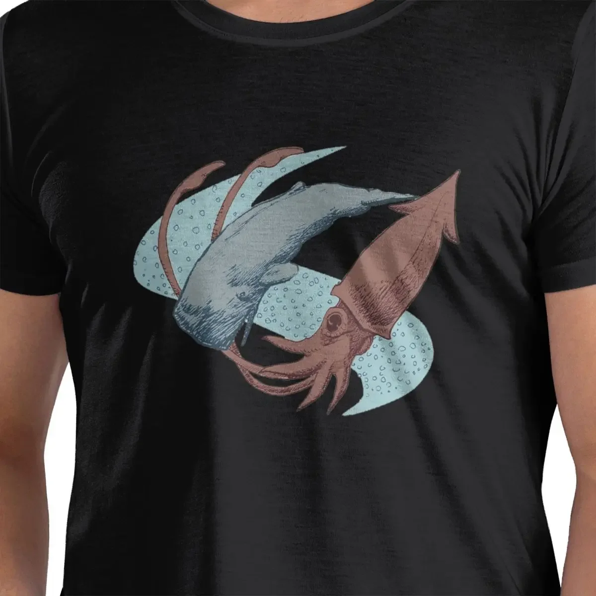 Sperm Whale Vs Giant Squid 100% Cotton T-Shirt Men'sOversized T Shirts Men Crew Neck Short Sleeve S-6XL