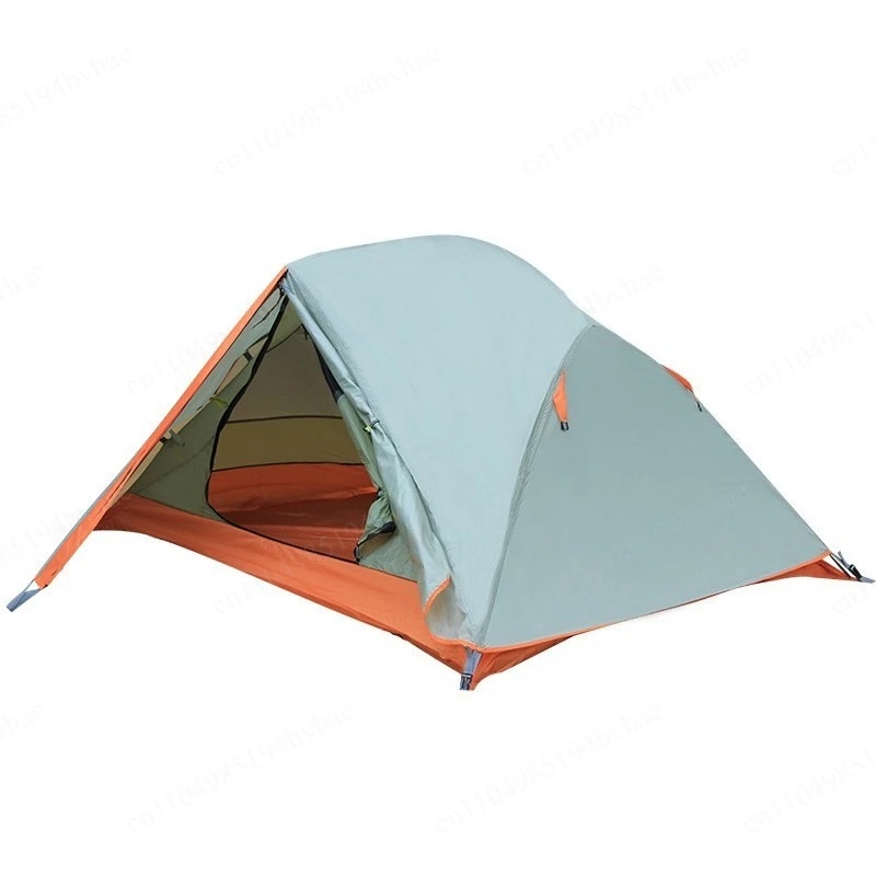 Double layered aluminum pole single person high-quality outdoor windproof and rainwater resistant tent. Portable Foldable view 3
