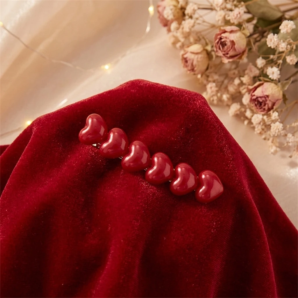 

Pearl Heart Hair Clip Alloy Base With Acrylic Pearl For Women