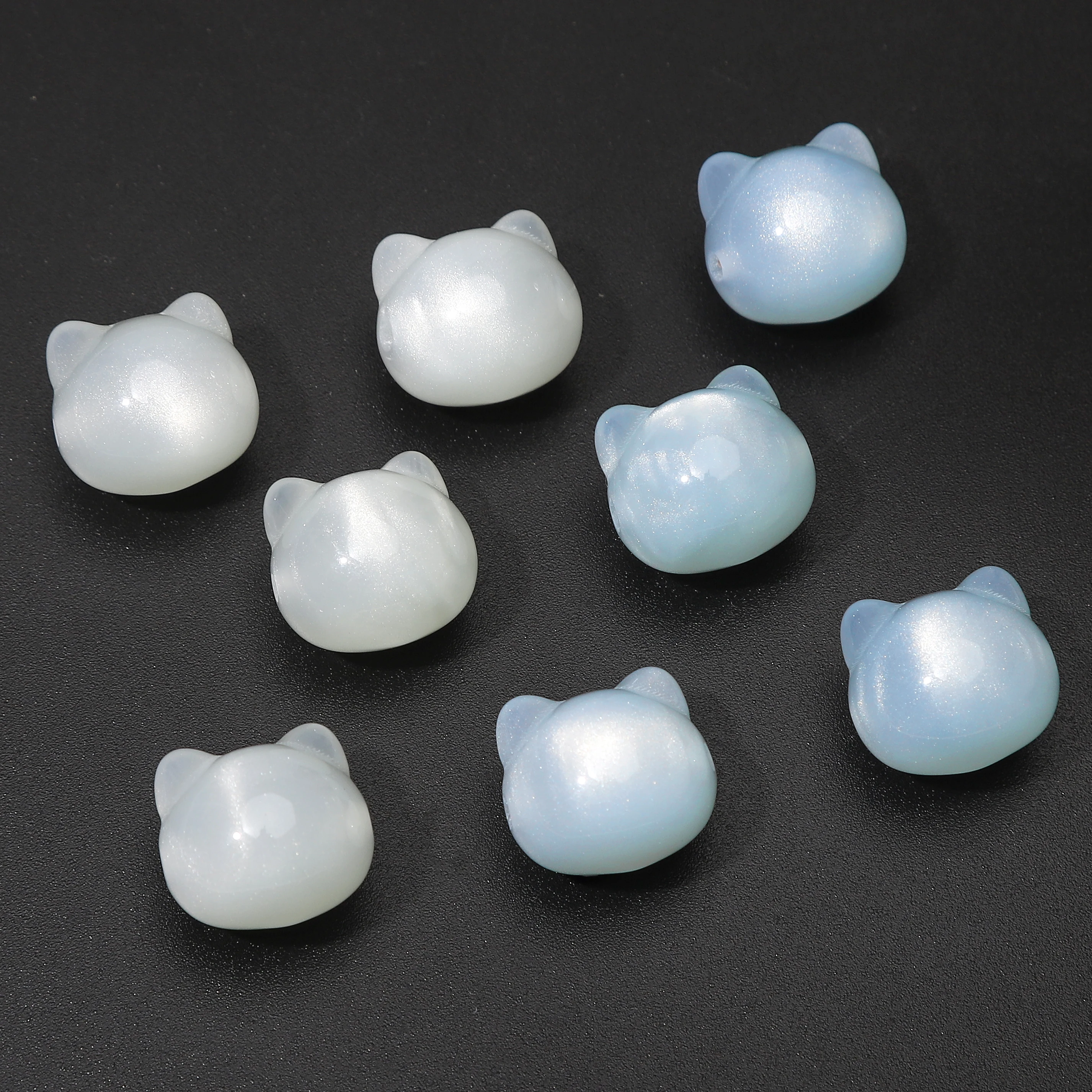 1pc 15x16mm Resin Cat Beads 2mm Hole Cute UV Color Changing Loose DIY Bracelet Necklace Earring Charm Findings