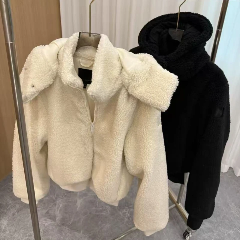 

Full Zip Sweatshirts Yoga Hooded Coat Foxy Jacket Lamb Plush Warm Stand-up Collar2025 NewWinter Blazer Relaxed Fit Sweater