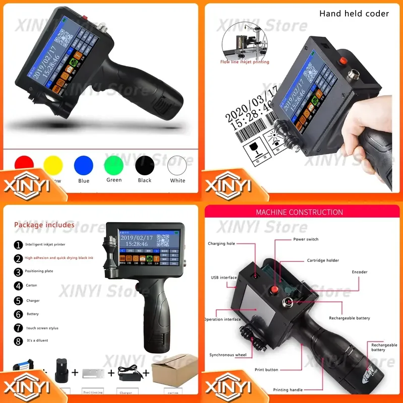 K6 Hand-held Inkjet Printer Automatic Conveyor Intelligent Printer Production Date Adjustable Speed Printing Accuracy 600DPI