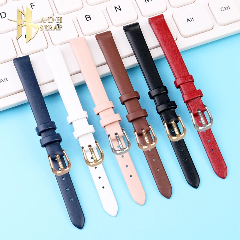 Women\'s Small Leather Wristwatch Strap For Tissot 1853 Little Cute series T058109A Cow leather wrist Band Accessories 9mm Soft