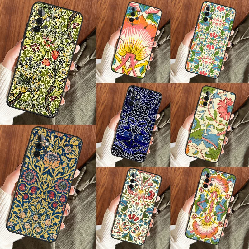 William Morris Lodden Case For Samsung Galaxy A13 A33 A53 A73 A51 A71 A12 A22 A32 A42 A52 A72 A14 A34 A54 Cover