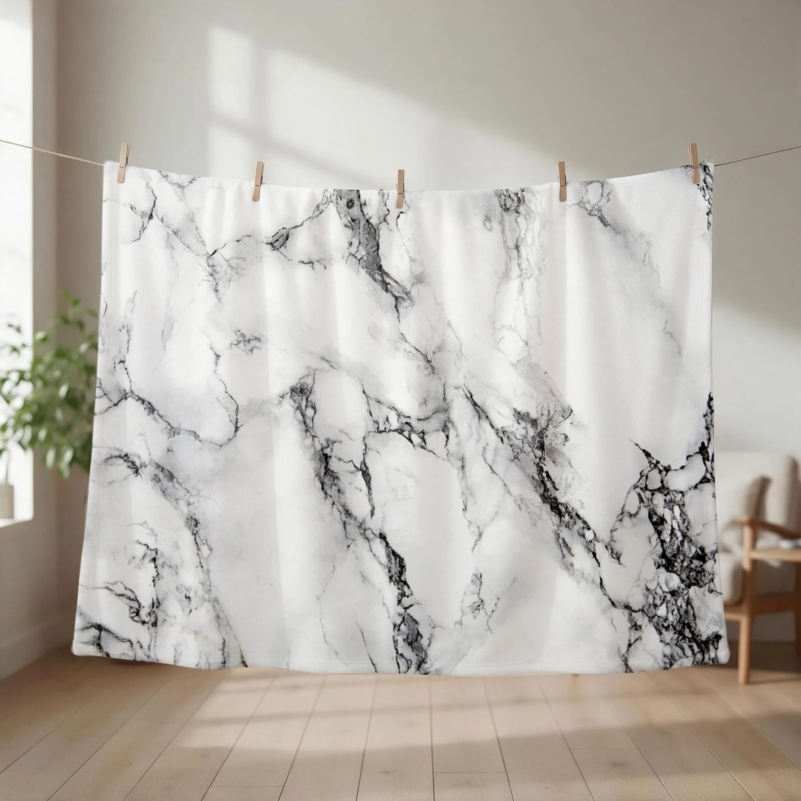 White Marble Image Throw Blanket Plaid Plush bed plaid Plaid on the sofa Blankets