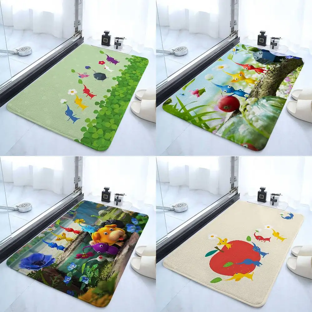 

P-PIKMIN-w Carpet Bathroom Door Mat Home Decoration Mat Entrance Door Mat Scratch-resistant