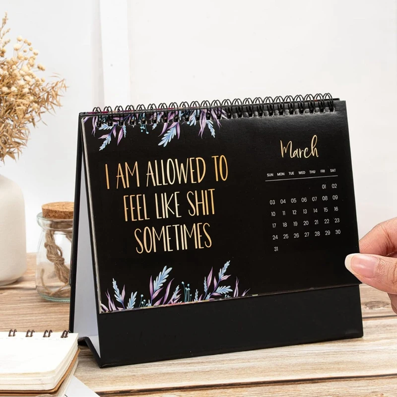 Top-Desk Calendar 2024 Calendar For Tired- Women Fu-Ck It 2024 Calendar Sweary Calendar Planner