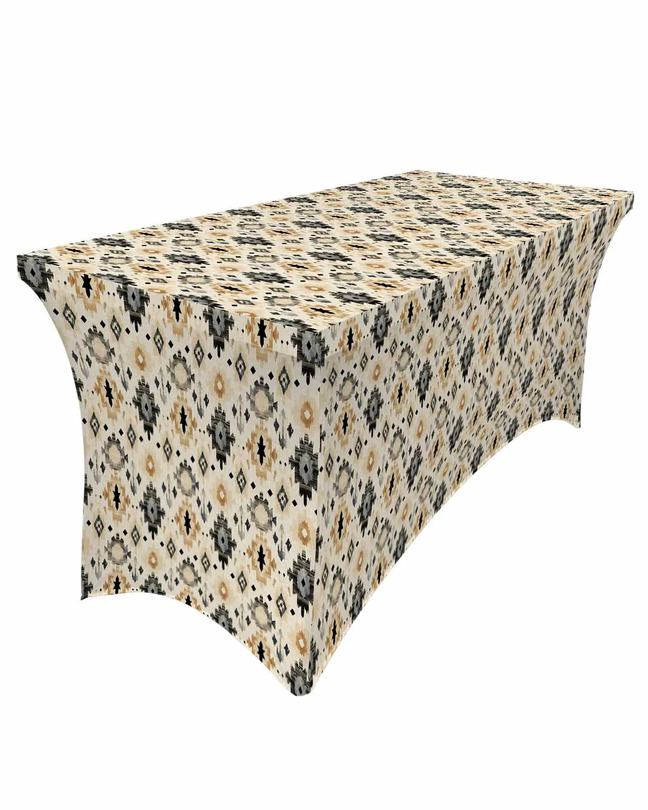 

Ethnic Tribal Geometric Abstract Elastic Table Skirt Wedding Hotel Birthday Table Cover Buffet Table Tablecloth Decor