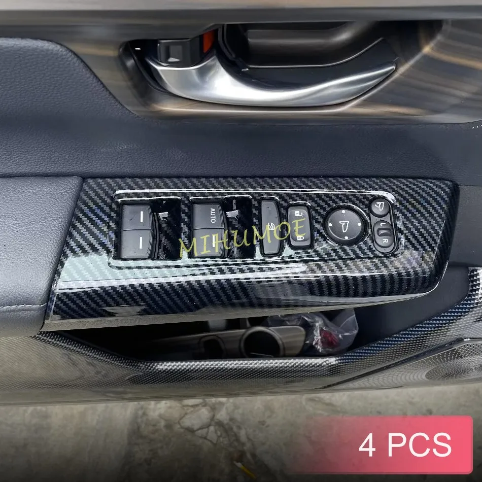

LHD Carbon Fiber Car Interior Door Window Switch Panel Cover Trims For Honda CR-V CRV 2023 2024 2025 Accessories