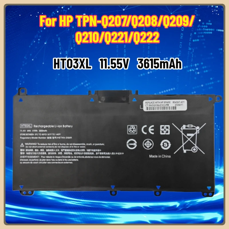 11.55V 3615mAh HT03XL Laptop Batteries for HP Pavilion 14-CE 15-CS 17-by Series TPN-Q207/Q208/Q209/Q210/Q221/Q222