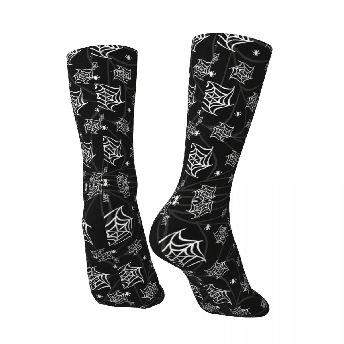 Retro Spider Web Halloween Socks Men's compression Socks Unisex Harajuku Seamless Printed Novelty Crew Sock Z3