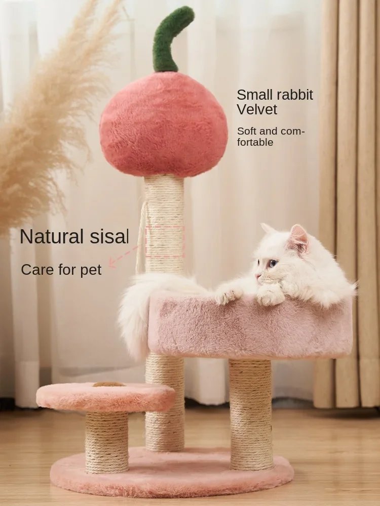 Internet celebrity cat climbing frame  scratching column cat nest  tree integrated small pet supplies