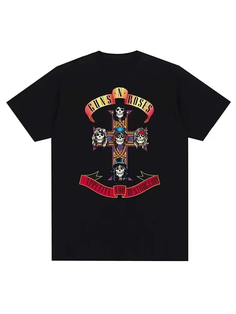 Guns N Roses Grafikdruck T-Shirt Vintage Rock Band Streetwear Kurzarm Mode Rundhals T-Shirt Damen T-Shirt Unisex – Detail 15