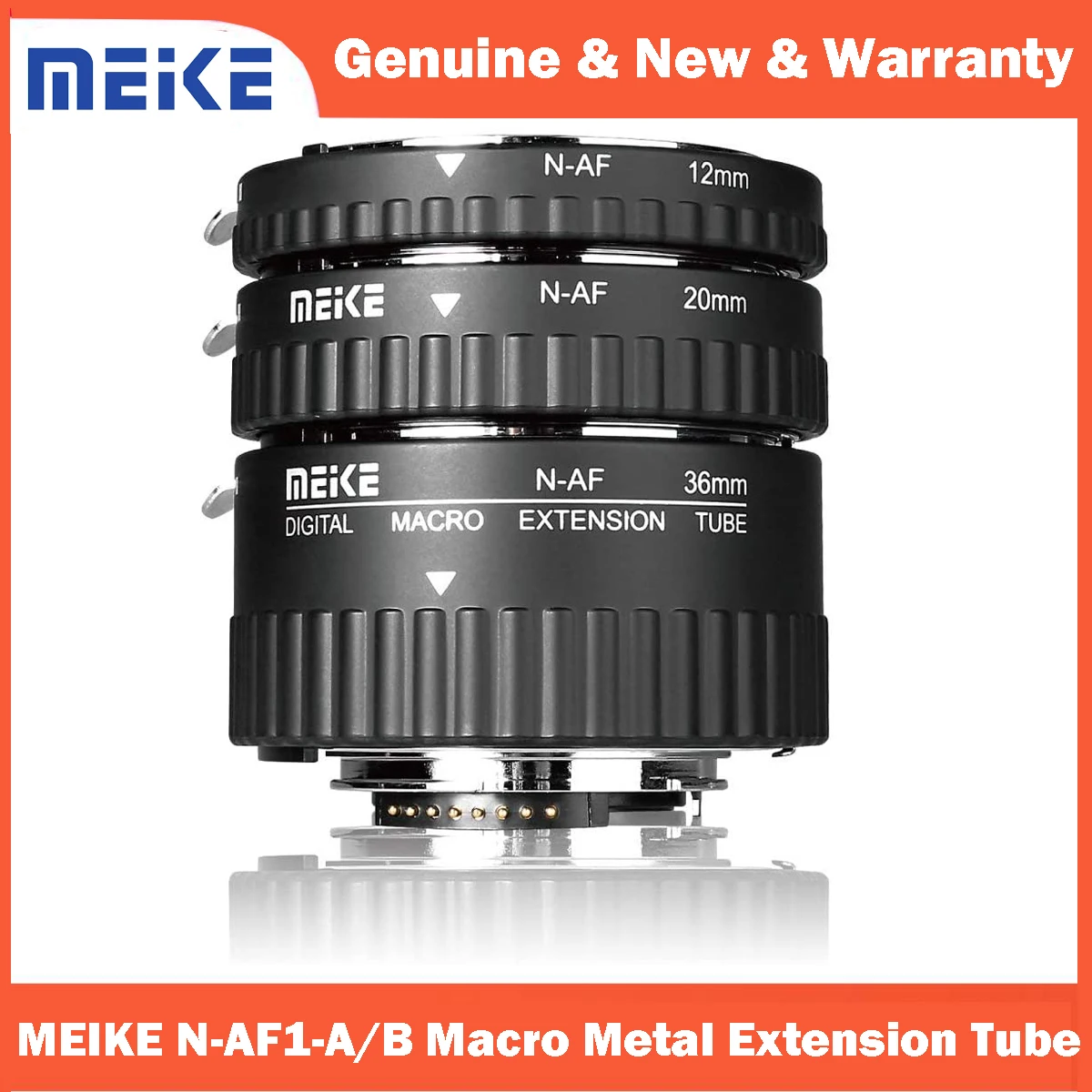 MEIKE N-AF1 Macro Métal Extension Tube Adaptateur Support Électronique Auto Foucs pour Nikon DSLR Caméra D80 D90 D300 D300S D800 D3100