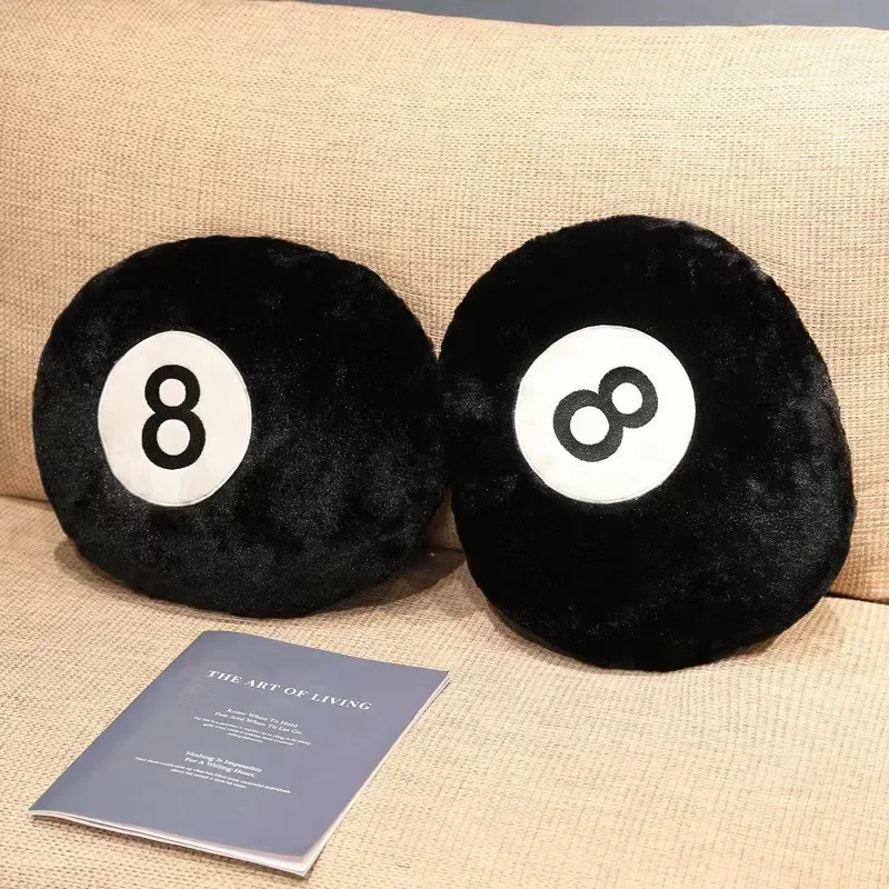 Nice Simulation Billiards 8 Ball Plush Pillow Stuffed Soft Toy Eight Pool Players Home Decor Indoor Sport Creative Gift