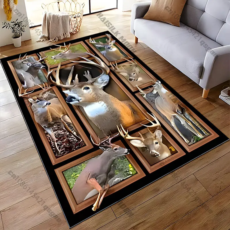 Deer portraits antlers nature showcase carpet Yoga living room room decor children's crawling mat doormat area rug - view 4