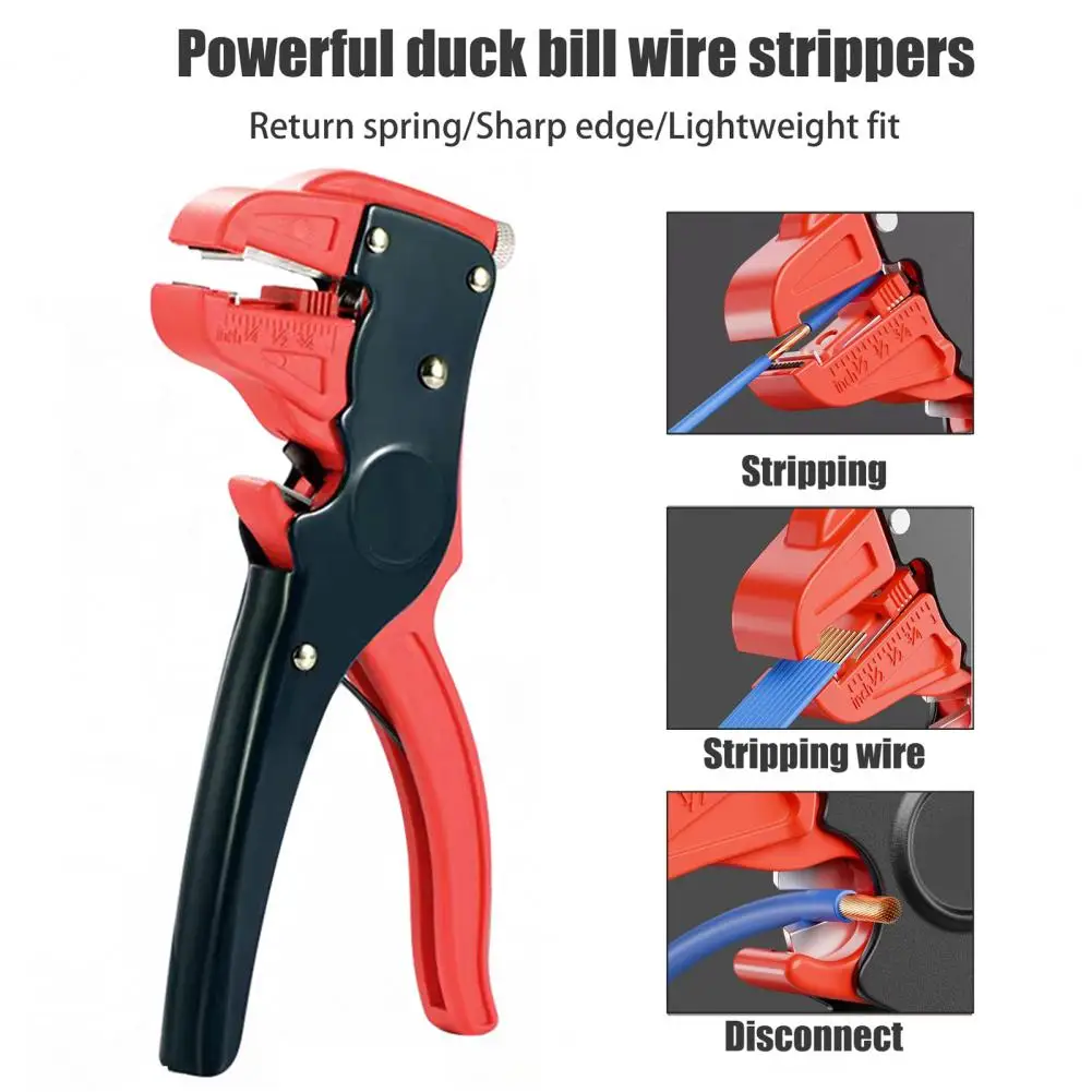 Adjustable Wire Stopper Stripper Ergonomic Automatic Wire Stripper for Precise Stripping Non-slip Handle Self Adjusting Tool