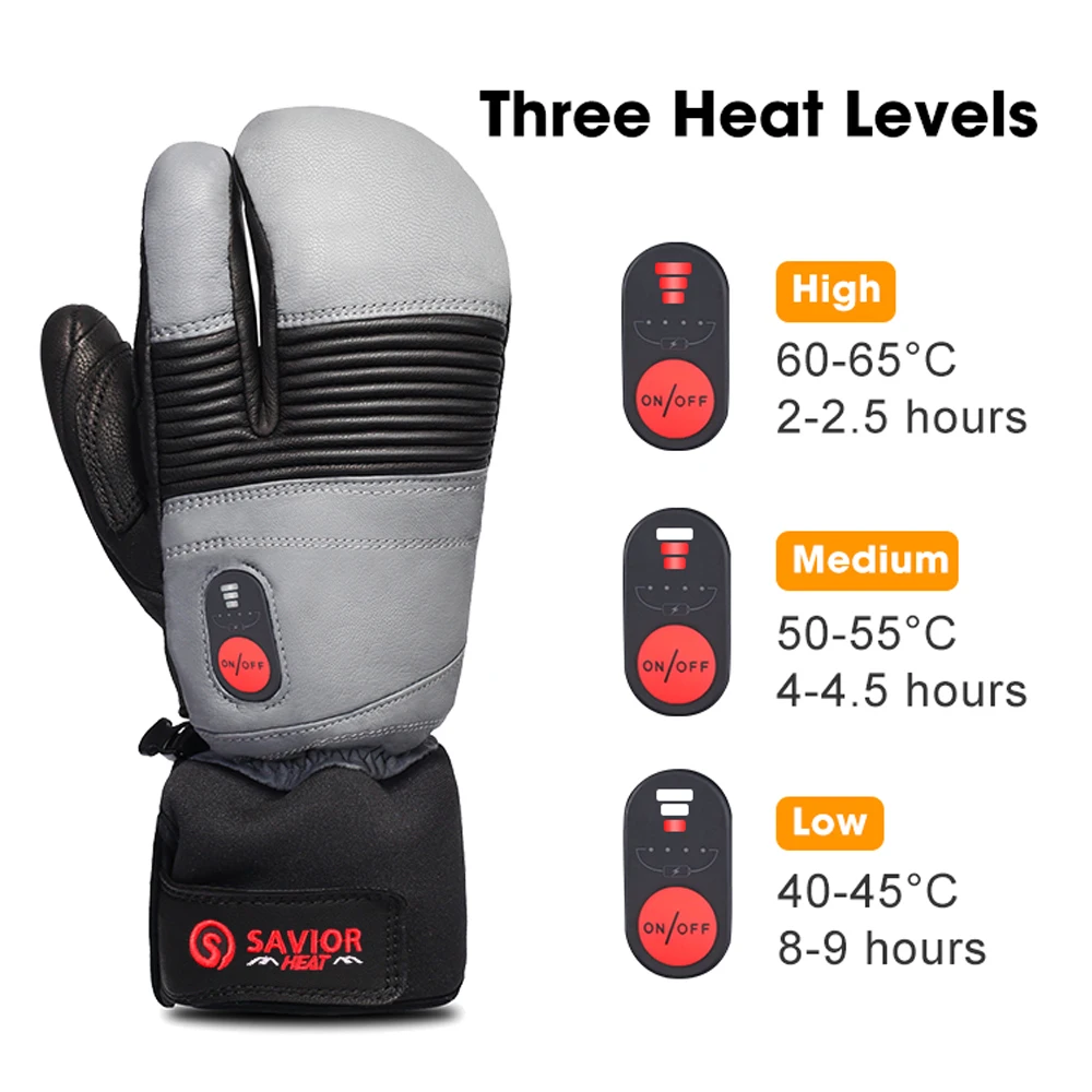 Savior Heat Ski Heated Gloves Rechargeable Winter Thermal Mittens Battery Warm Usb Rechargeable Electric Gloves for Men Women