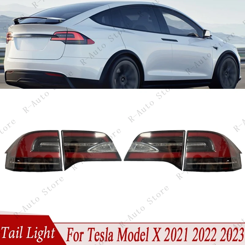 For Tesla Model X 2021 2022 2023 Tail Light Assembly Brake Lamp Turn Signal Light Reversing Light 1565492-00-B 1565496-00-C