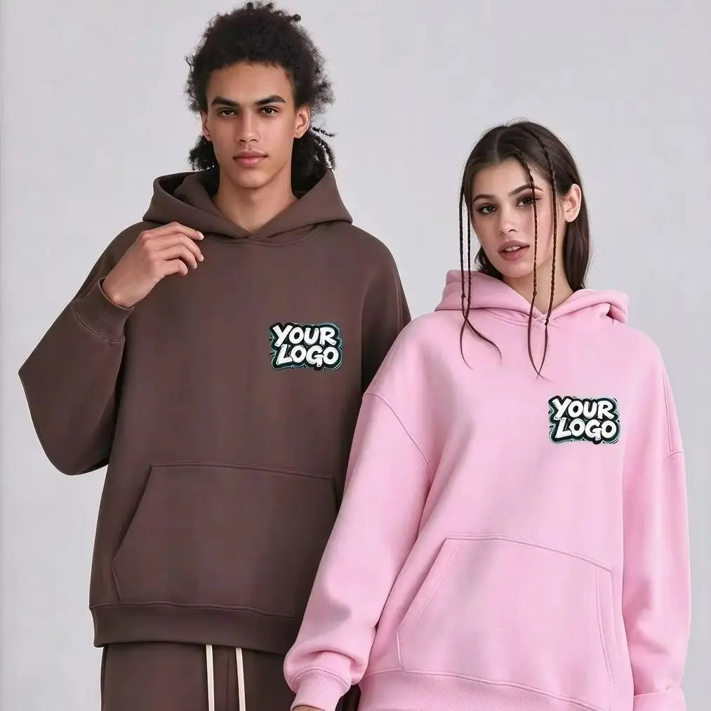 Custom Logo Men Women Fleece Lined Streetwear Hoodie Couple Winter Casual Loose Warm Soft Daily Street Fashion Breathable Hoodie