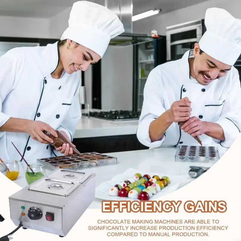 U1JE Double Basin Electric Chocolate Melter Machine Melting cho nhà