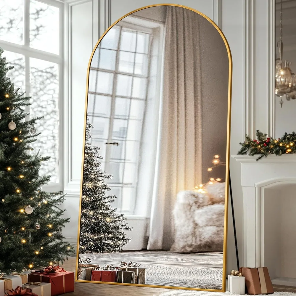 

Full Length Mirror,Oversized Floor, Arched Full Body Mirror with Stand Large Floor Standing, Hanging Mounted Mirror for Bedroom