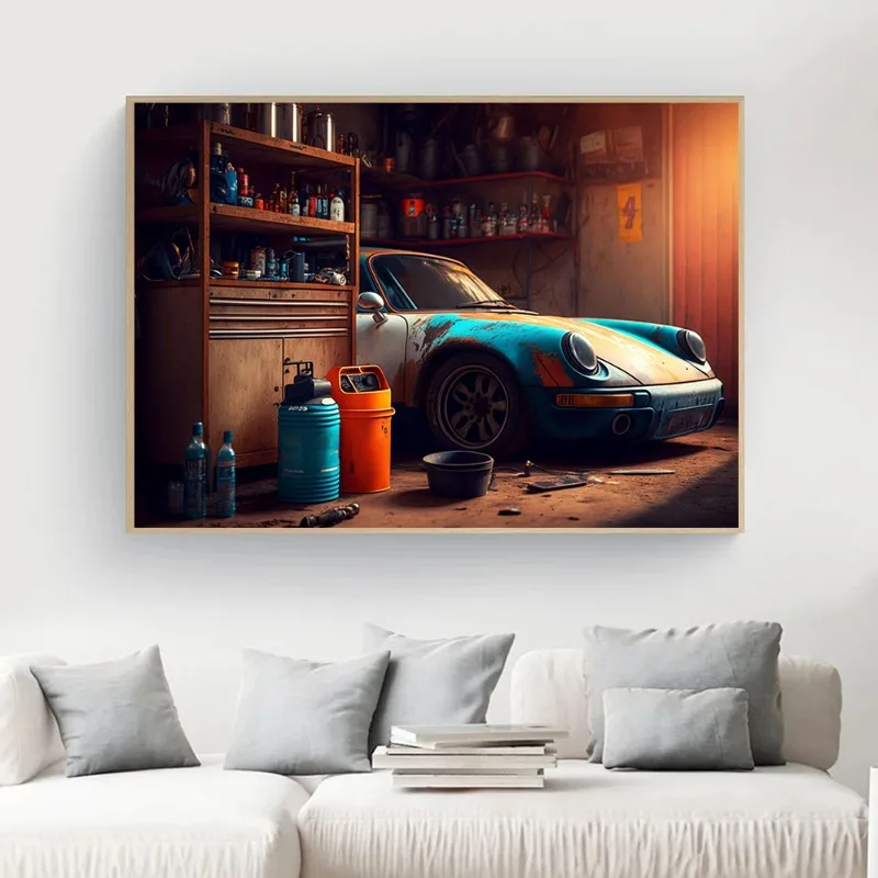 Vintage Garage Classic Luxury Car Posters Prints Canvas Painting Wall Art Aesthetic M-Mercedes Picture for Club Room Home Decor