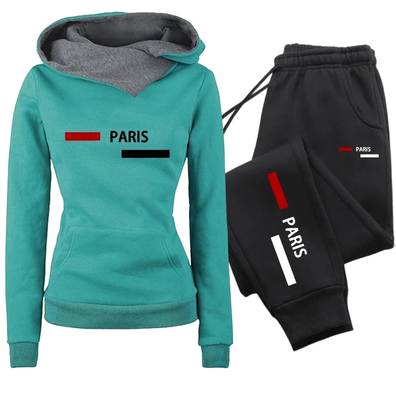 Damen-Trainingsanzug, modischer, lässiger Hoodie, Sweatshirts, Jogginghosen, Outdoor-Sportbekleidung, Herbst-Winter-Qualitäts-Sportbekleidung – Detail 3
