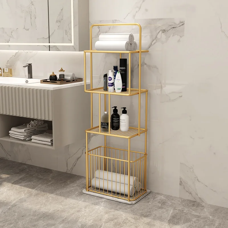 Coat rack household bathroom floor-to-ceiling washbasin simple light luxury bathroom storage towel rack shelves for bedroom