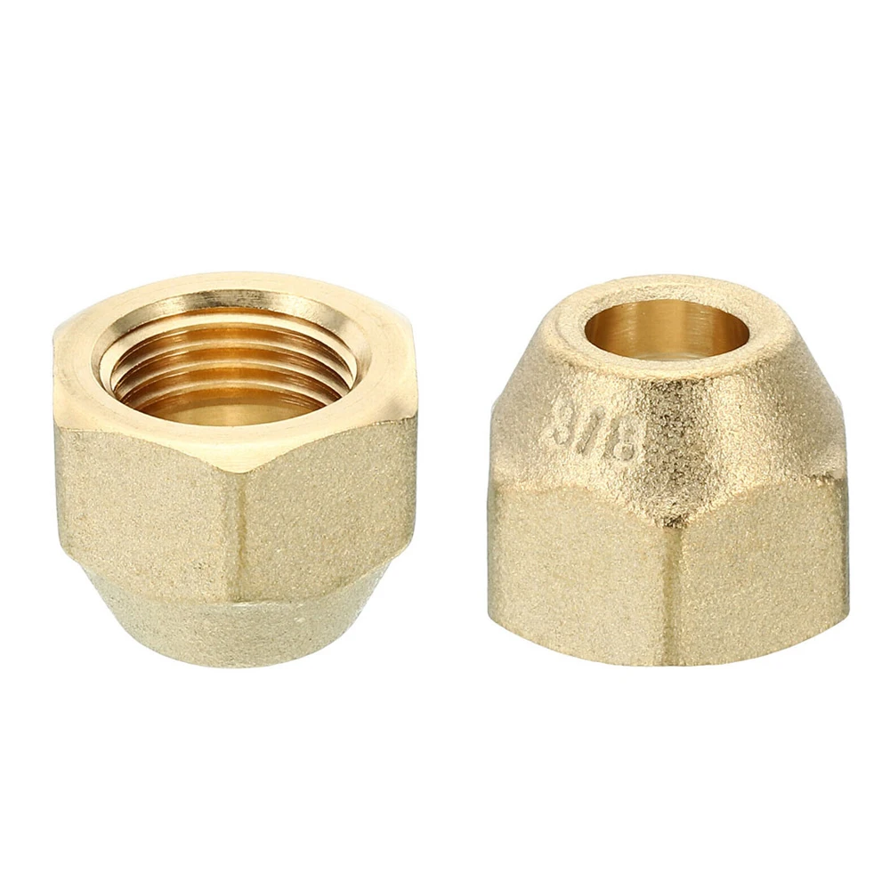 SAE 45 Forged Nut Hex 1/4 3/8 1/2 5/8 3/4 Tube OD Brass Air Conditioner Fitting