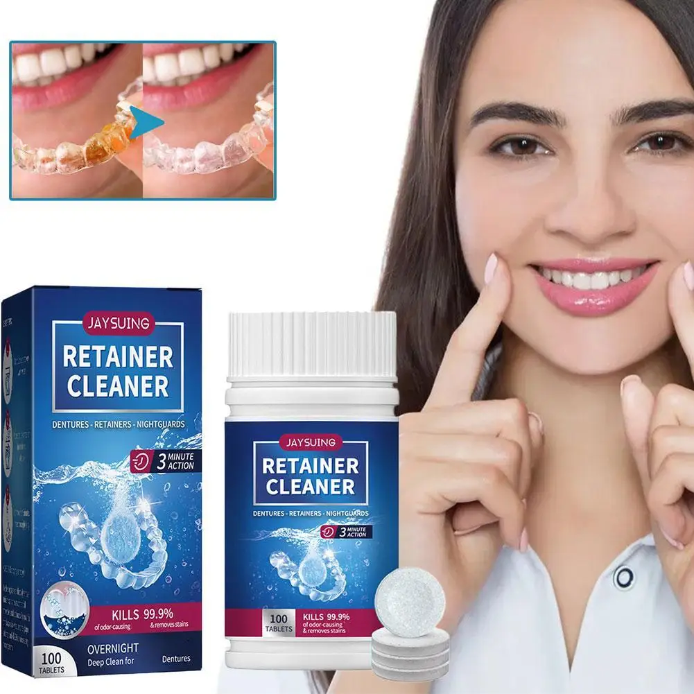 100/300pcs Portable Denture cleaning effervescent tablets Effervescent Deep Cleaning for Dentures Regular Maintenance Care