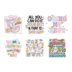 Fashion Colorful Letter Iron On Transfer Patch On Clothing Good Day Doing My Best Heat DTF Transfer Stickedr For Hooding