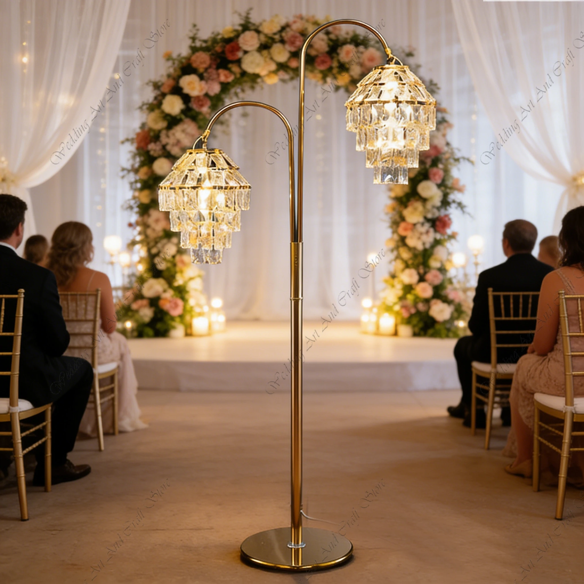 

6 шт. f30 1,5-1,8 м элегантный Т-образный свадебный реквизит золото, серебро, светодиодные лампы для дорожек, железные принадлежности для мероприятий для отелей, вечеринок ivy592