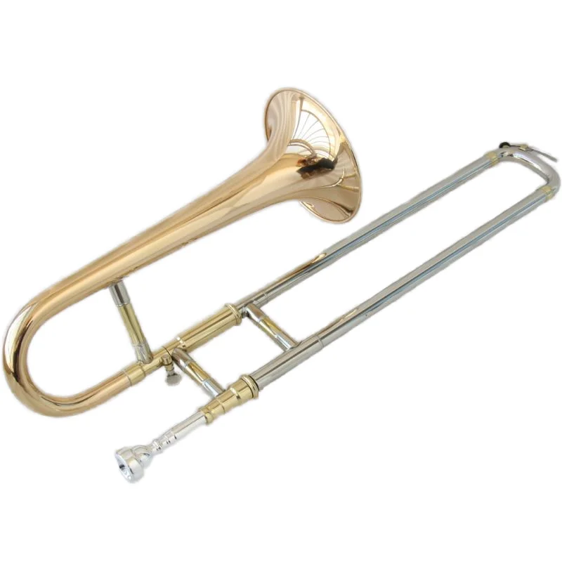 B-Flat Key Soprano Trombone Gold Copper Bell Trombone Soprano With Mouthpiece