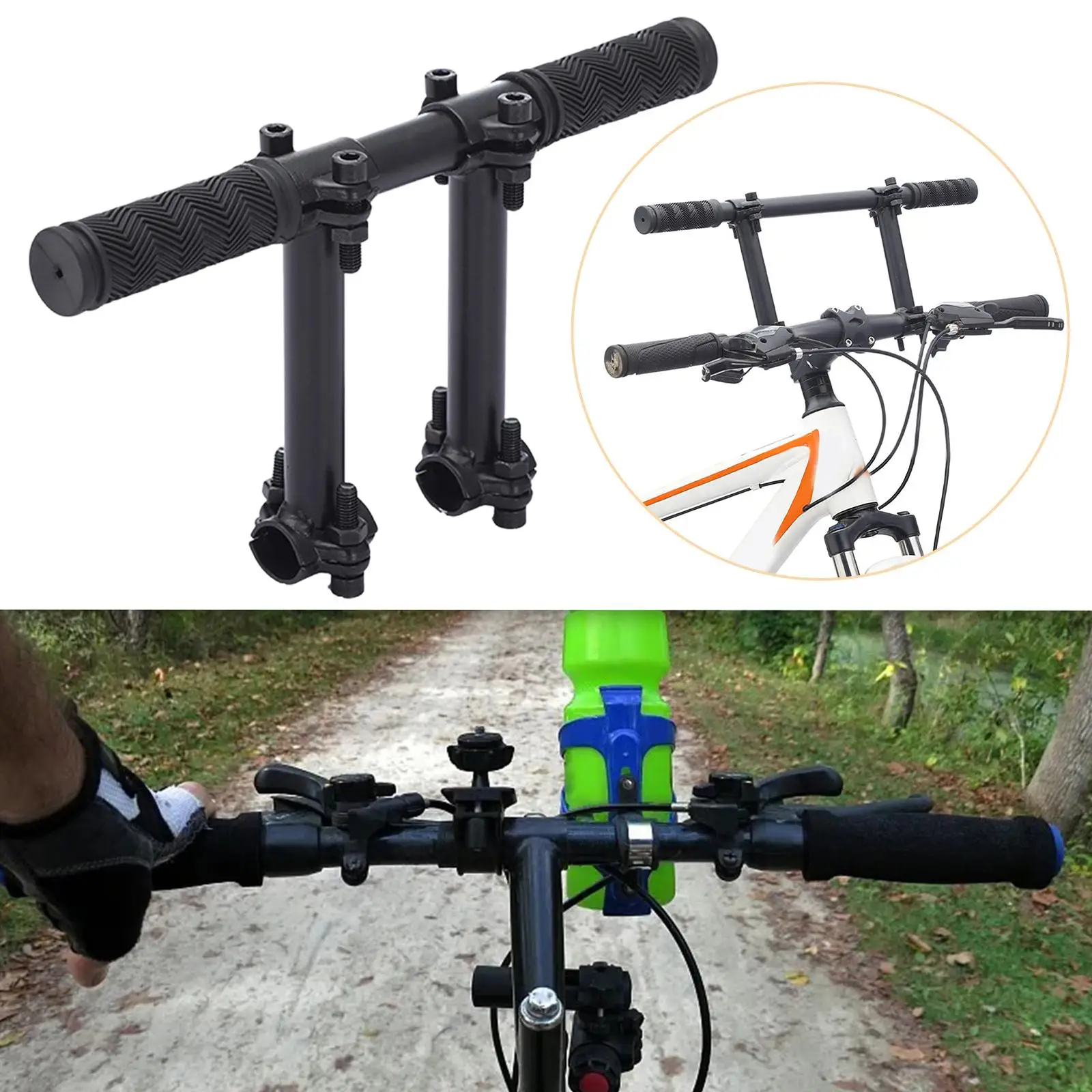 

Handlebar Extender Easy to Install Metal, Sturdy, Accessory, Premium Double Clamp Mounting Base
