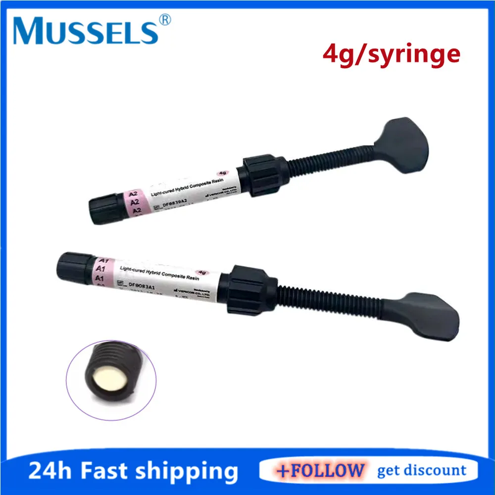 

4g/syringe Dental Nano Hybrid Light Cure Resin A2 Universal Light Curing Composite Resin Solid Adhesive Dentistry Material Fill