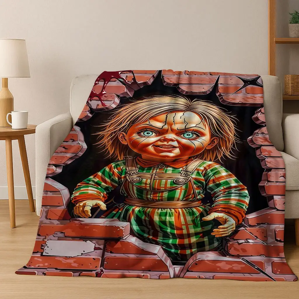 الرعب تشاكي Pennywise مهرج هالوين المنشار فريدي كروجر الفانيلا بطانية لينة بطانية دافئة لغرفة النوم غرفة المعيشة السرير نزهة #4