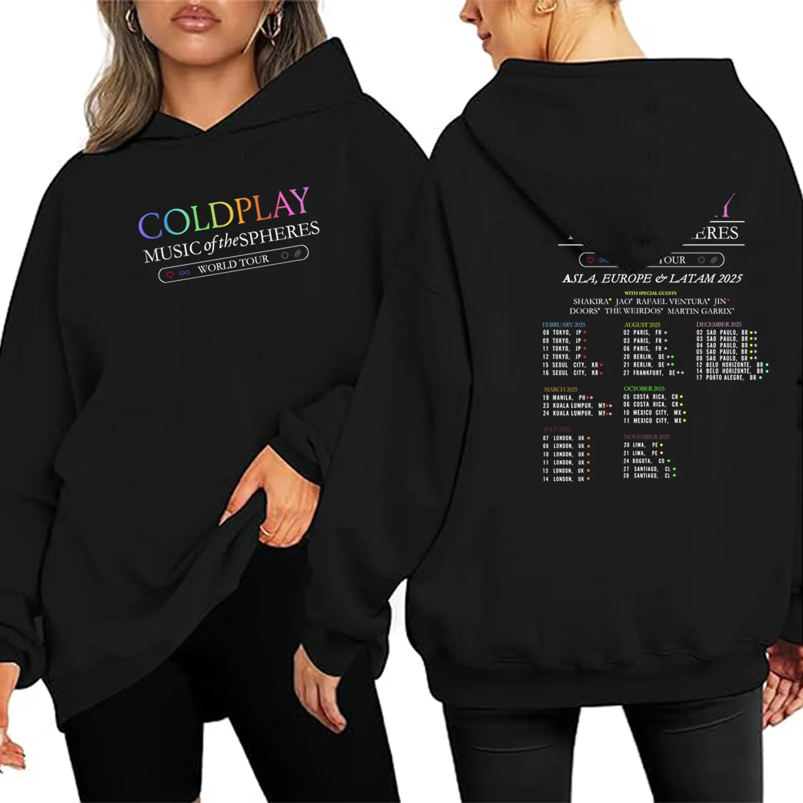 COLD-PLAY Music Of The Spheres World Tour 2025 Hoodie Men Women Pullover Coats Unisex Hoodies Sweatshirt Streetwear