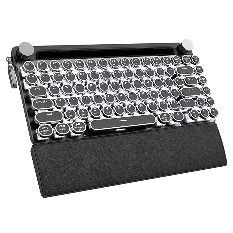 Professional Typewriter 1869 Luxury Mechanical 3 modes Wireless Keyboard with 83 Keys Wireless Gaming keyboard