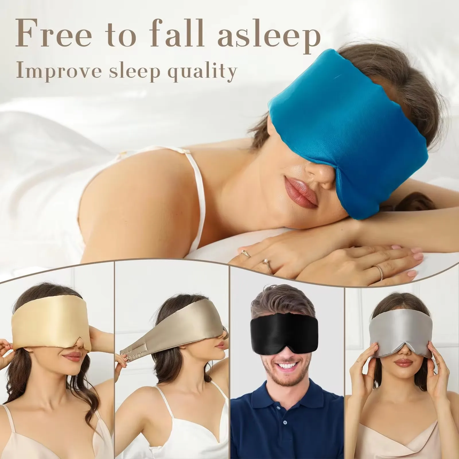 100% Mulberry Silk Sleeping Mask Eyepatch Blocking Light Eyemask Eyeshade for Travel & Nap Soft Padded Sleep Mask Slaapmasker