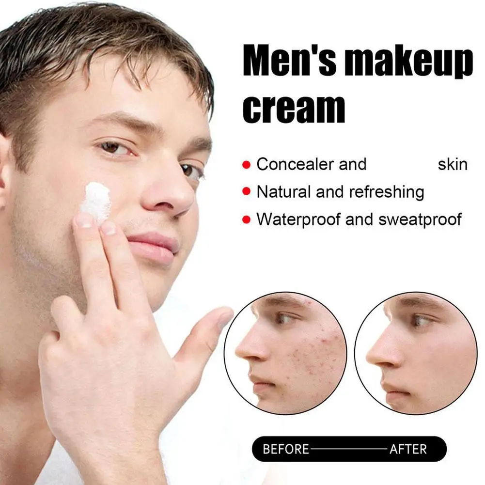 Mannen Toning Bb Cream Waterdichte Hyaluronzuur Hydraterende Olie Controle Concealer Verheldering Huidskleur Voor Mannen 50G P1c1