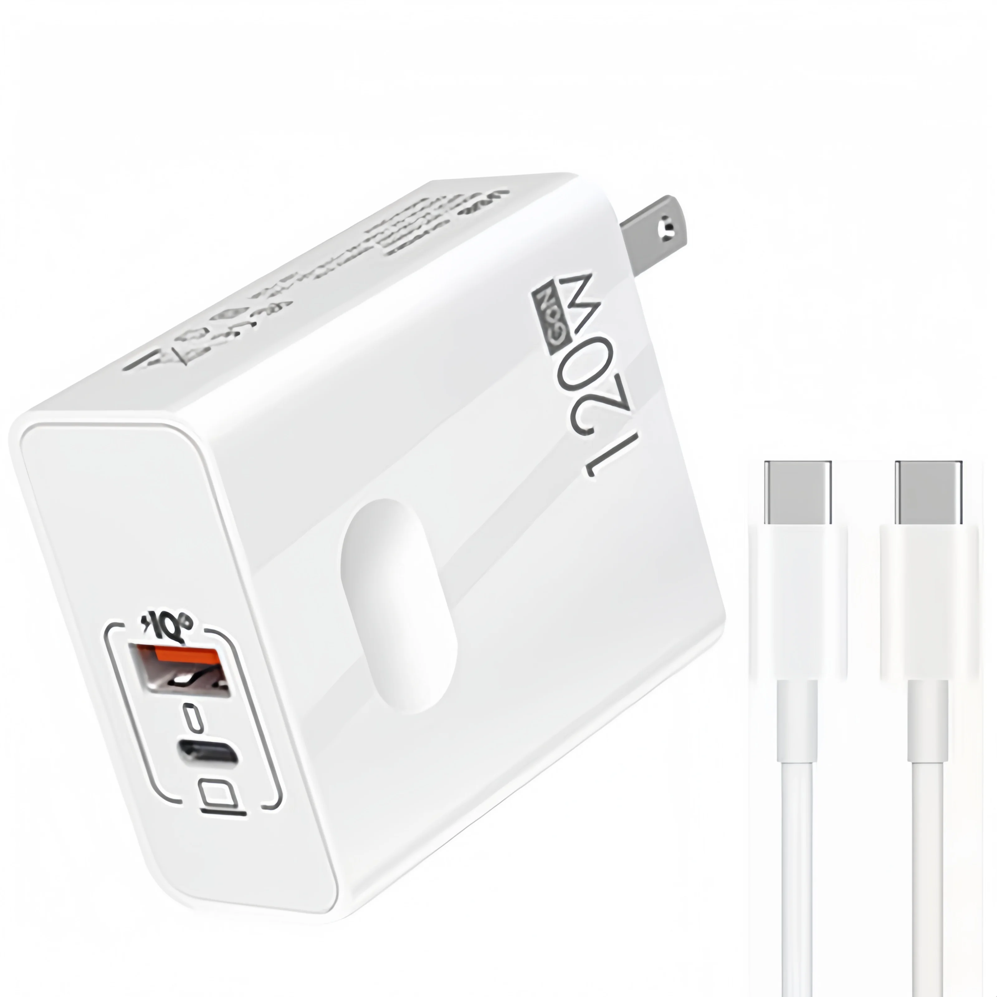 120W GaN Dual Port Charger, USB C Fast Charging Adapter with  Data Sync Cable for iPhone Samsung Xiaomi laptop tables macbook
